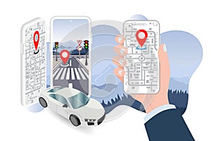 Smartphone app for a remote connected car-sharing service.
