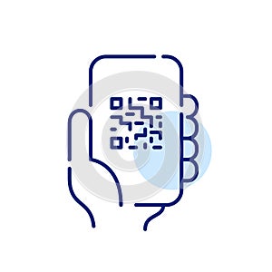 Smartphone app to scan qr-code. Payment, links access or information. Pixel perfect icons