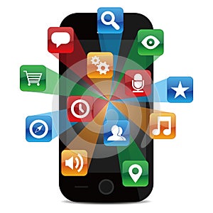 Smartphone with application icons