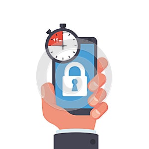 Smartphone application for time control. Phone screen lock.
