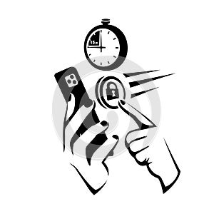 Smartphone application for time control. Phone screen lock.