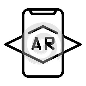 Smartphone ar icon, outline style photo