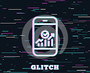 Smartphone Audit or Statistics line icon.