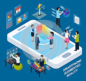 Smartphone Augmented Reality Isometric Composition