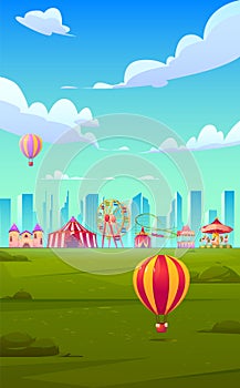 Smartphone background theme with carnival funfair