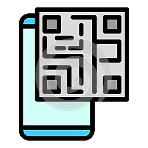 Smartphone barcode icon vector flat