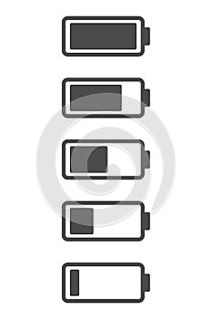 Smartphone battery charge level icon vector. Indicator battery illustration symbol
