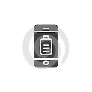 Smartphone battery charging vector icon