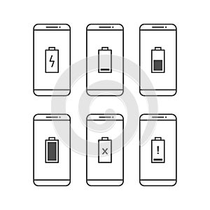 Smartphone and battery notification vector