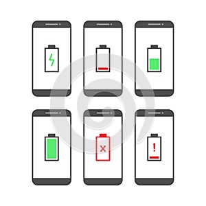 Smartphone and battery notification vector