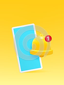 Smartphone With Bell Icon Notification