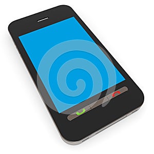 Smartphone with blue screen.