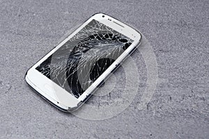 Smartphone with broken screen