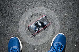 Smartphone with broken screen