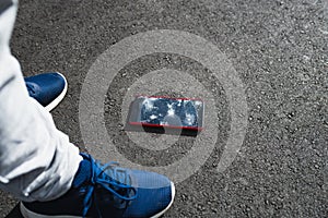 Smartphone with broken screen