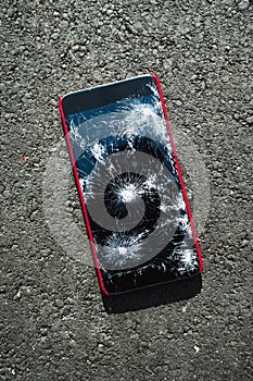 Smartphone with broken screen