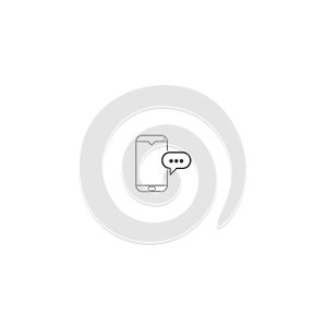 Smartphone bubble chat logo icon vector