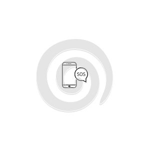 Smartphone bubble chat SOS logo icon vector