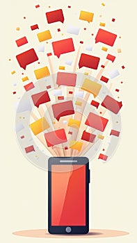 Smartphone Bursting with Pop-Up Notifications in UI Explosion