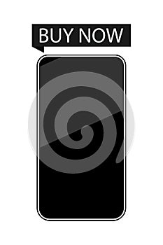 Smartphone buy now. Isolated on white background. Vector