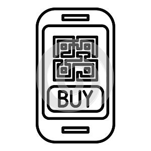 Smartphone buy online store icon outline vector. Market order commerce
