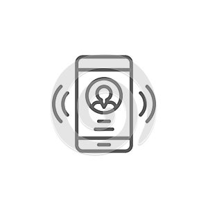 Smartphone call man outline icon. Elements of Business illustration line icon. Signs and symbols can be used for web, logo, mobile