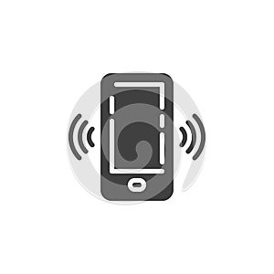 Smartphone call, vibrating vector icon
