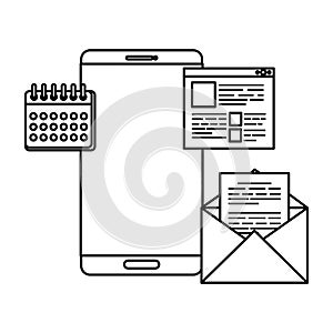 smartphone with calnedar and email