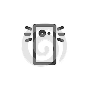 Smartphone camera flash line icon