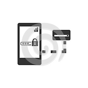 Smartphone, card, password vector icon. Security vector icon