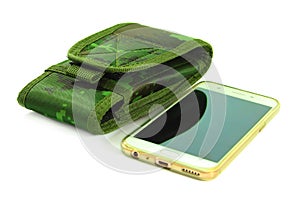 Smartphone,casing green fabric