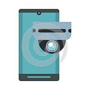 Smartphone with cctv camera domo devices technology photo