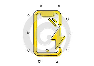 Smartphone charging icon. Phone charge sign. Mobile device. Vector