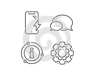 Smartphone charging line icon. Phone charge sign. Mobile device. Vector