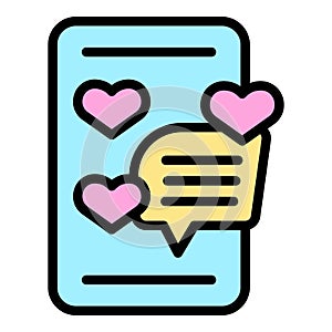 Smartphone chat offer icon vector flat