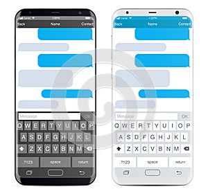 Smartphone chatting sms app template bubbles