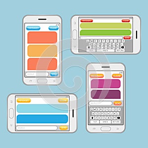 Smartphone chatting sms messages speech bubbles