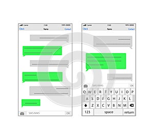 Smartphone chatting sms template bubbles.