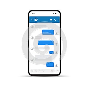 SmartPhone chatting sms template bubbles. Message bubbles chat icon. Vector illustration