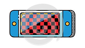 Smartphone with Checkerboard Screen Pattern Icon, vector design Generative AI