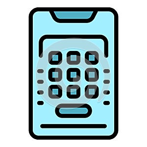 Smartphone cinema code icon vector flat