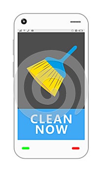 Smartphone with cleaning application