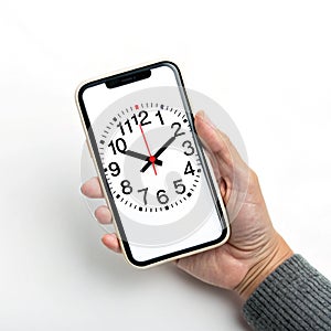 Smartphone clock icon isolated on white background