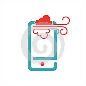 Smartphone cloud computing icon vector illustration.