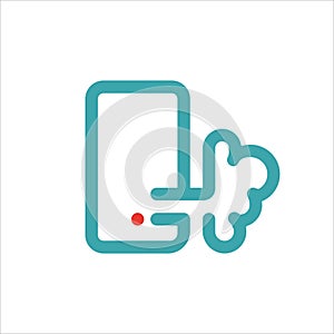 Smartphone cloud computing icon vector illustration.