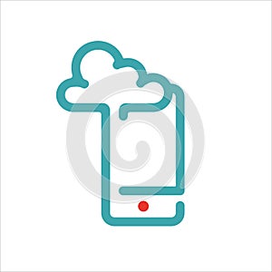 Smartphone cloud computing icon vector illustration.