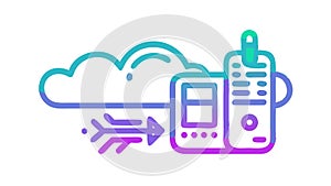 Smartphone cloud data vector, mobile network communication technology. vector design Generative AI