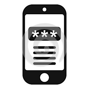 Smartphone code icon simple vector. Lock security