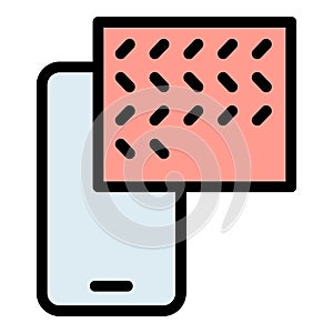Smartphone code icon vector flat
