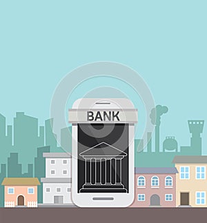 Smartphone concept banking online service
